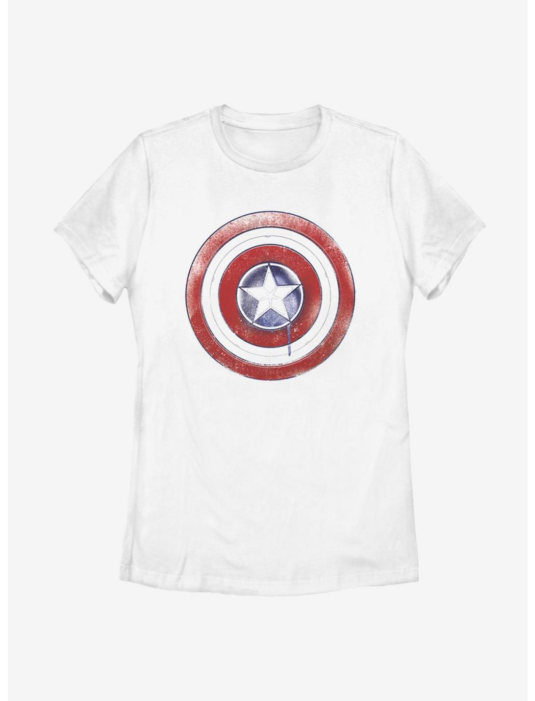 Marvel The Falcon And The Winter Soldier Paint Shield Womens T-Shirt, WHITE, hi-res