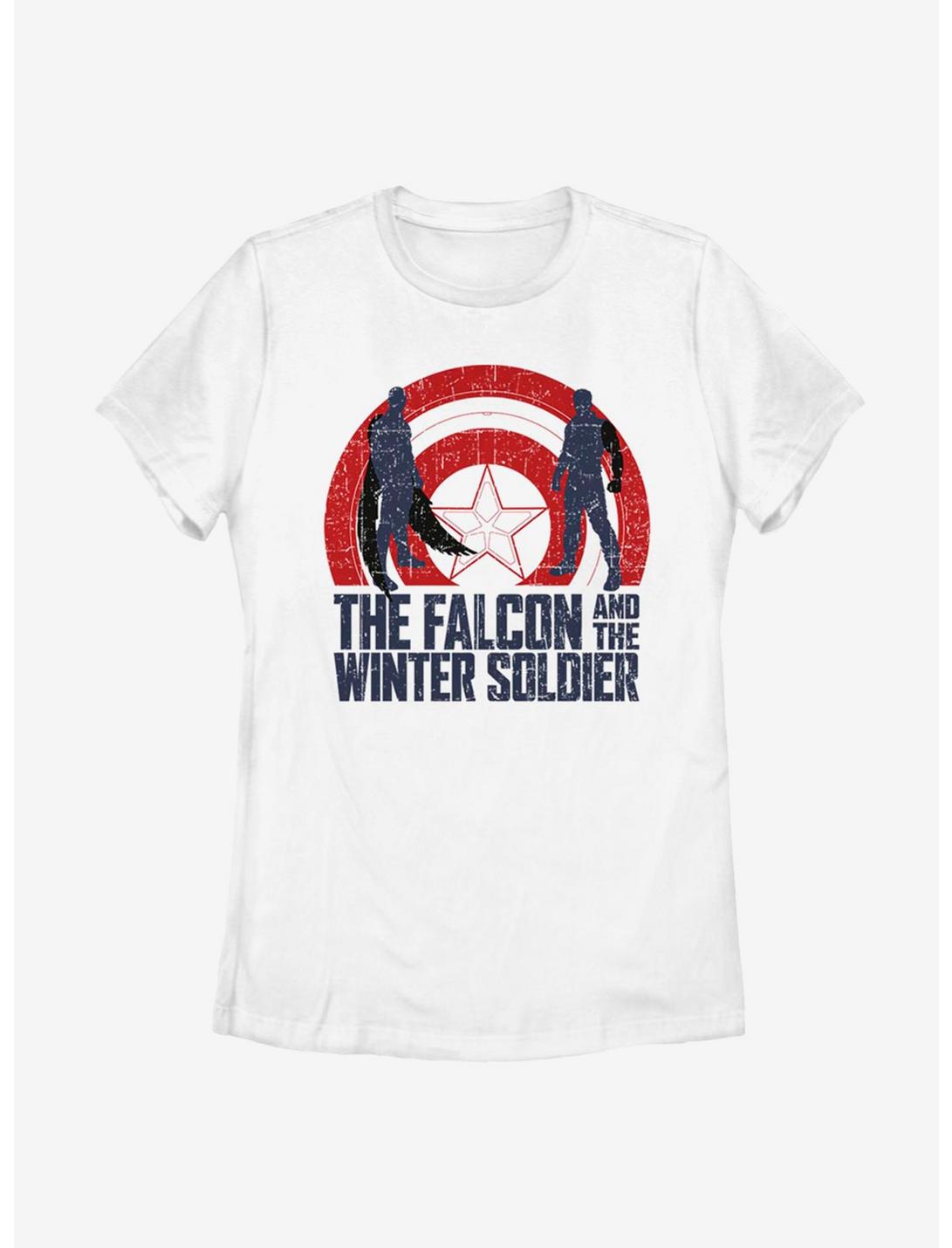 Marvel The Falcon And The Winter Soldier Shield Sun Womens T-Shirt, WHITE, hi-res