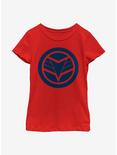 Marvel The Falcon And The Winter Soldier Blue Shield Youth Girls T-Shirt, RED, hi-res