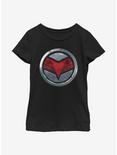 Marvel The Falcon And The Winter Soldier Falcon Logo Youth Girls T-Shirt, BLACK, hi-res