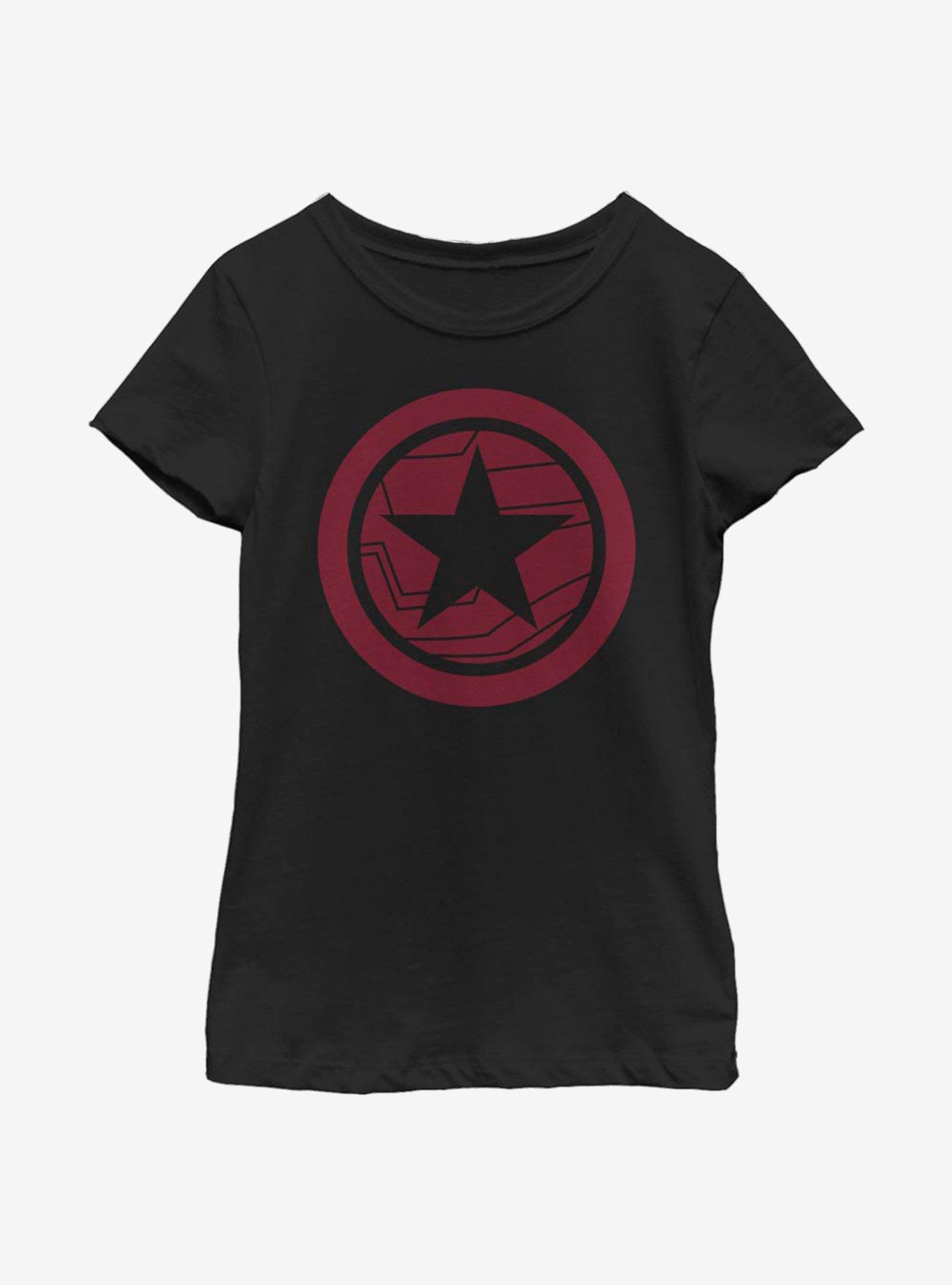 Marvel The Falcon And The Winter Soldier Red Shield Youth Girls T-Shirt, BLACK, hi-res