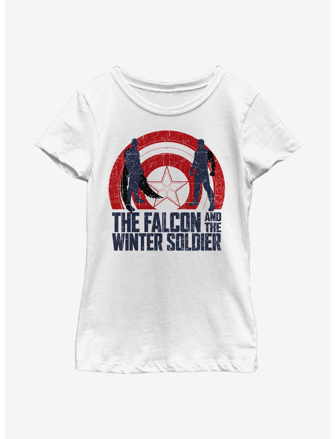 Marvel The Falcon And The Winter Soldier Shield Sun Youth Girls T-Shirt, WHITE, hi-res