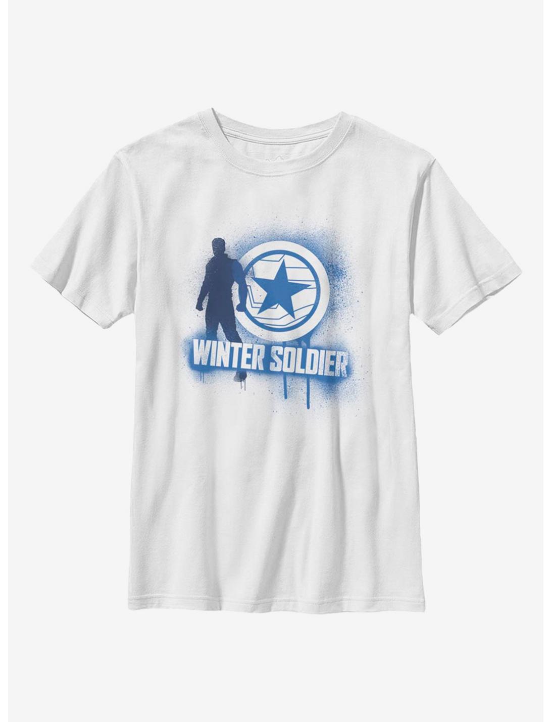 Marvel The Falcon And The Winter Soldier Spray Paint Youth T-Shirt, WHITE, hi-res