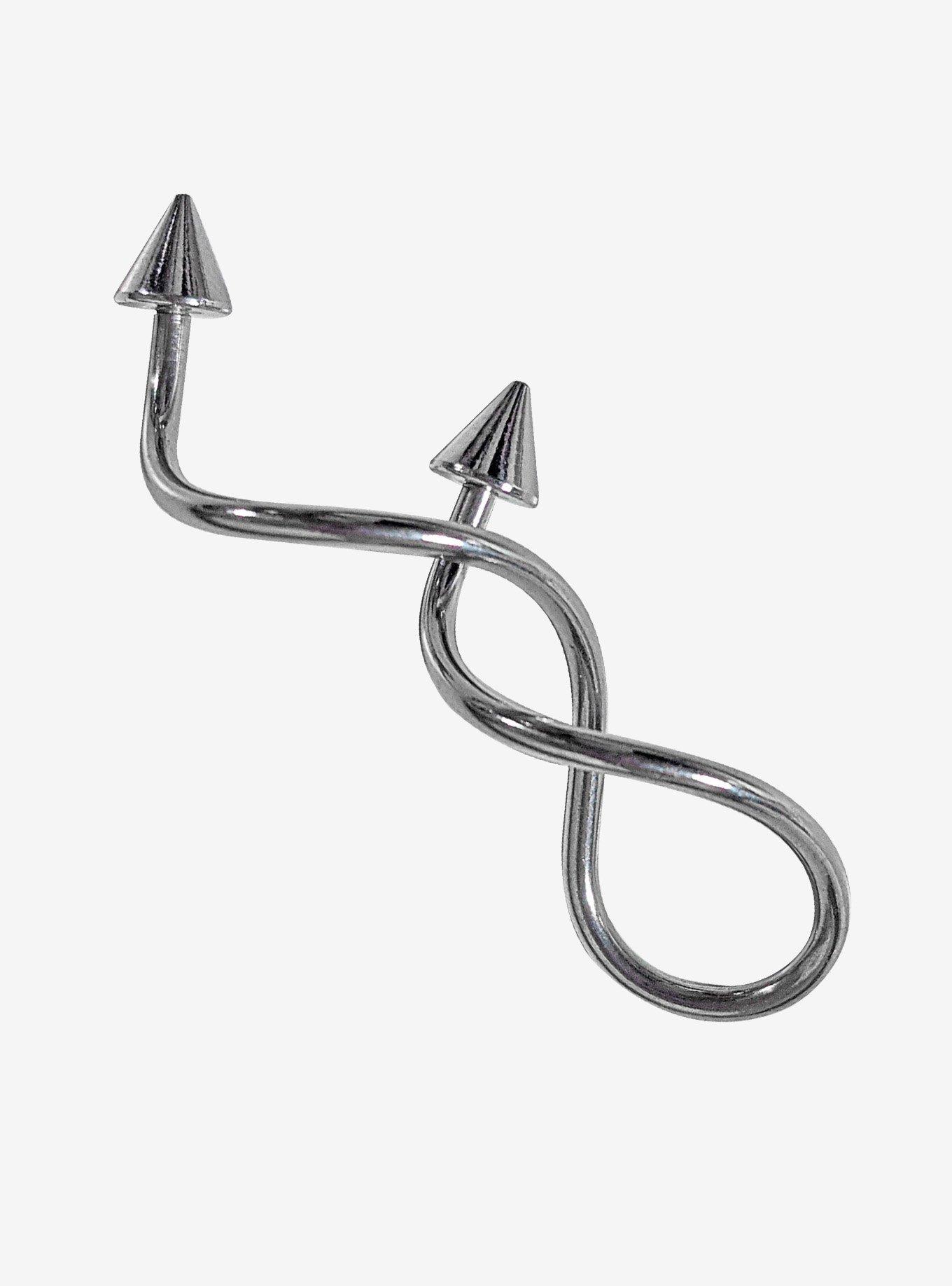 Steel Twist Spike Industrial Barbell Hot Topic