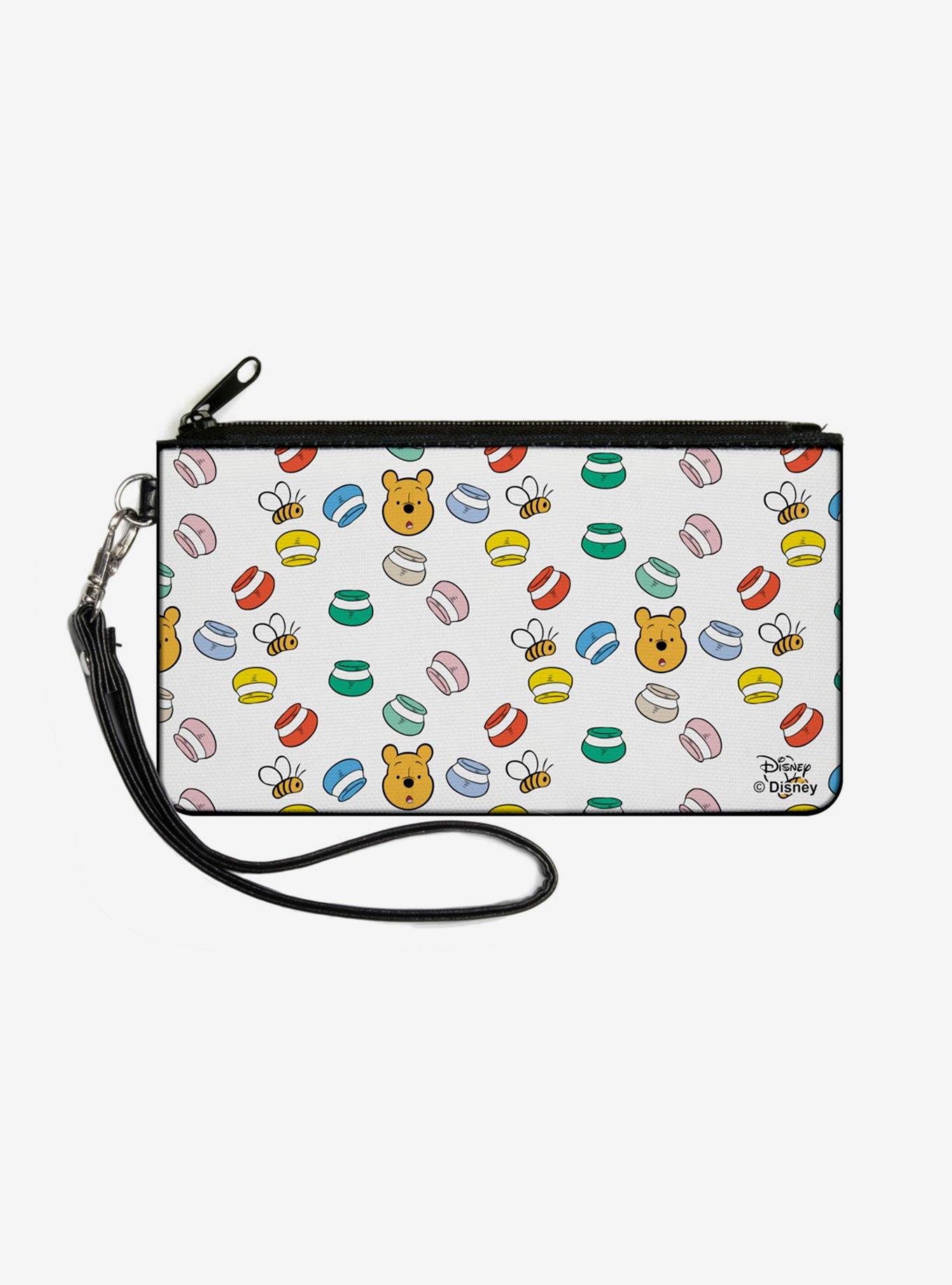Disney Winnie The Pooh Face Bee Honey Pots Zip Clutch Canvas Wallet, , hi-res