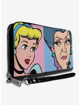 Disney Cinderella And Wicked Step Mother Lady Tremaine Face Blocks Zip Around Wallet, , hi-res