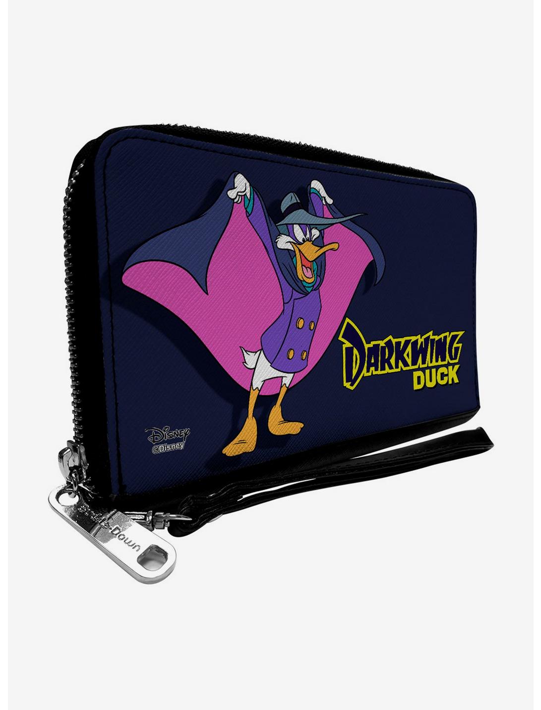 Disney Darkwing Duck Cape Pose Navy Yellow Zip Around Wallet, , hi-res