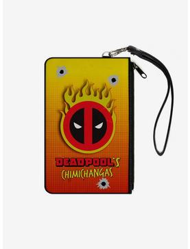 Marvel Deadpool Chimichanga Flaming Logo Zip Clutch Canvas Wallet, , hi-res