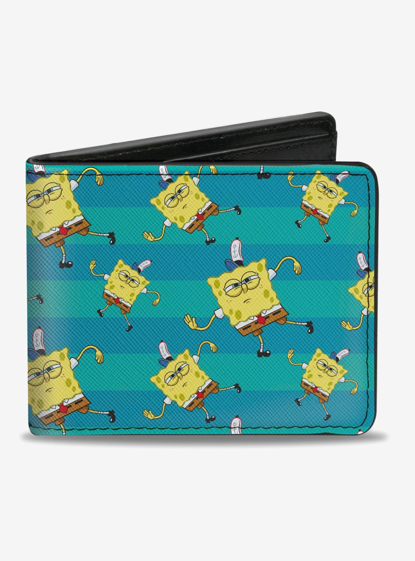 Spongebob Squarepants Spongebob Dancing Scattered Striped Bifold Wallet, , hi-res