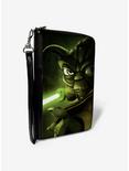 Star Wars The Clone Wars Yoda Lightsaber Pose Greens Zip Around Wallet, , hi-res