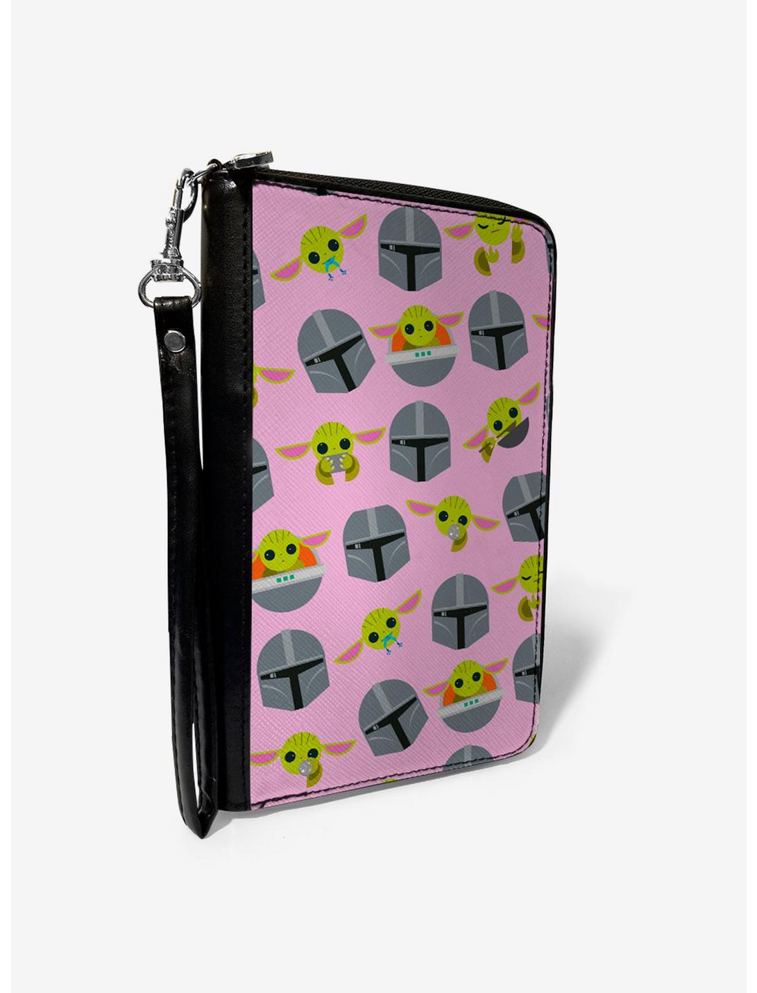 Star Wars The Mandalorian And The Child Print Pink Zip Around Wallet, , hi-res
