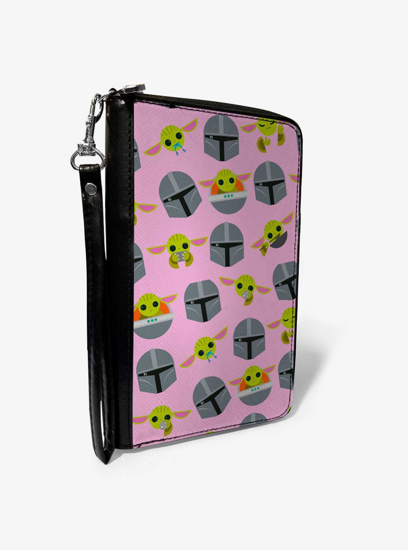 Star Wars The Mandalorian And The Child Print Pink Zip Around Wallet, , hi-res