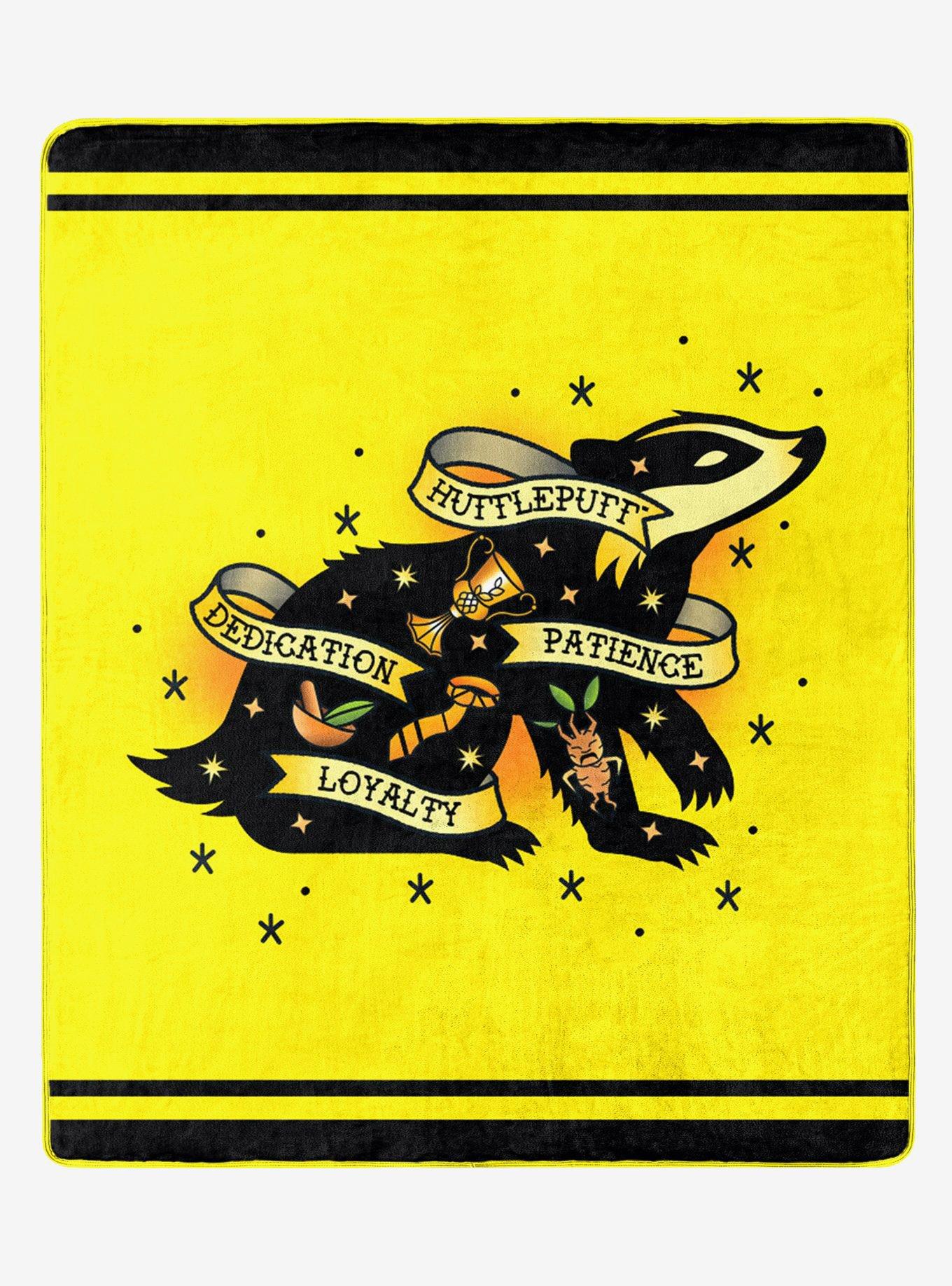 Harry Potter Hufflepuffs Tattoo Logo Throw Blanket, , hi-res