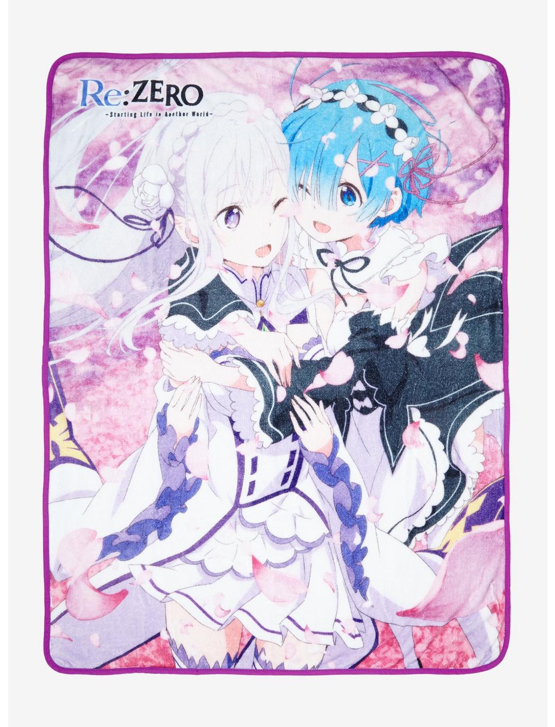 Re:Zero Starting Life In Another World Emilia & Rem Throw Blanket, , hi-res