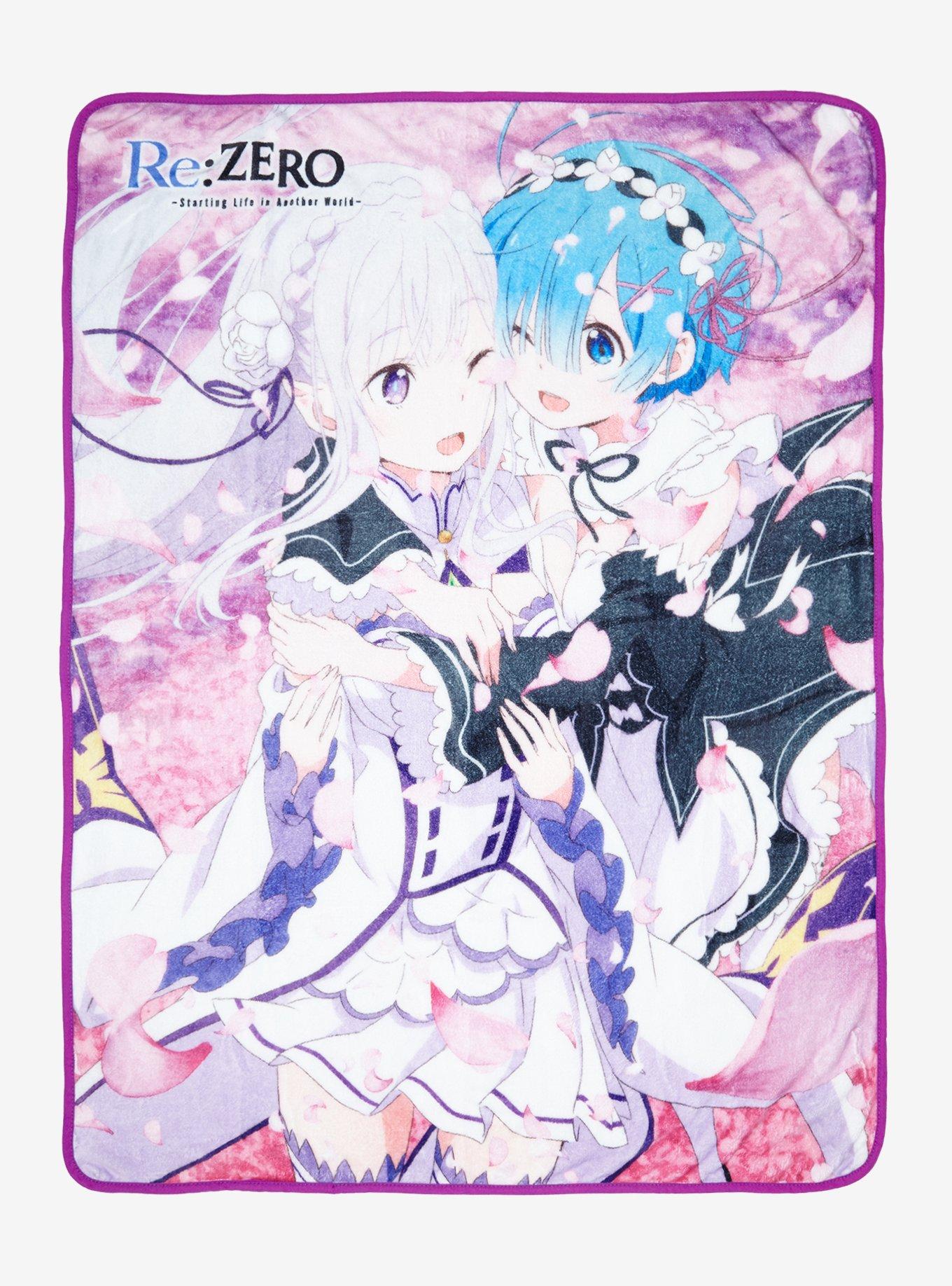 Re:Zero Starting Life In Another World Emilia & Rem Throw Blanket, , hi-res