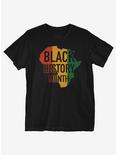 Black History Month Africa Print T-Shirt, BLACK, hi-res