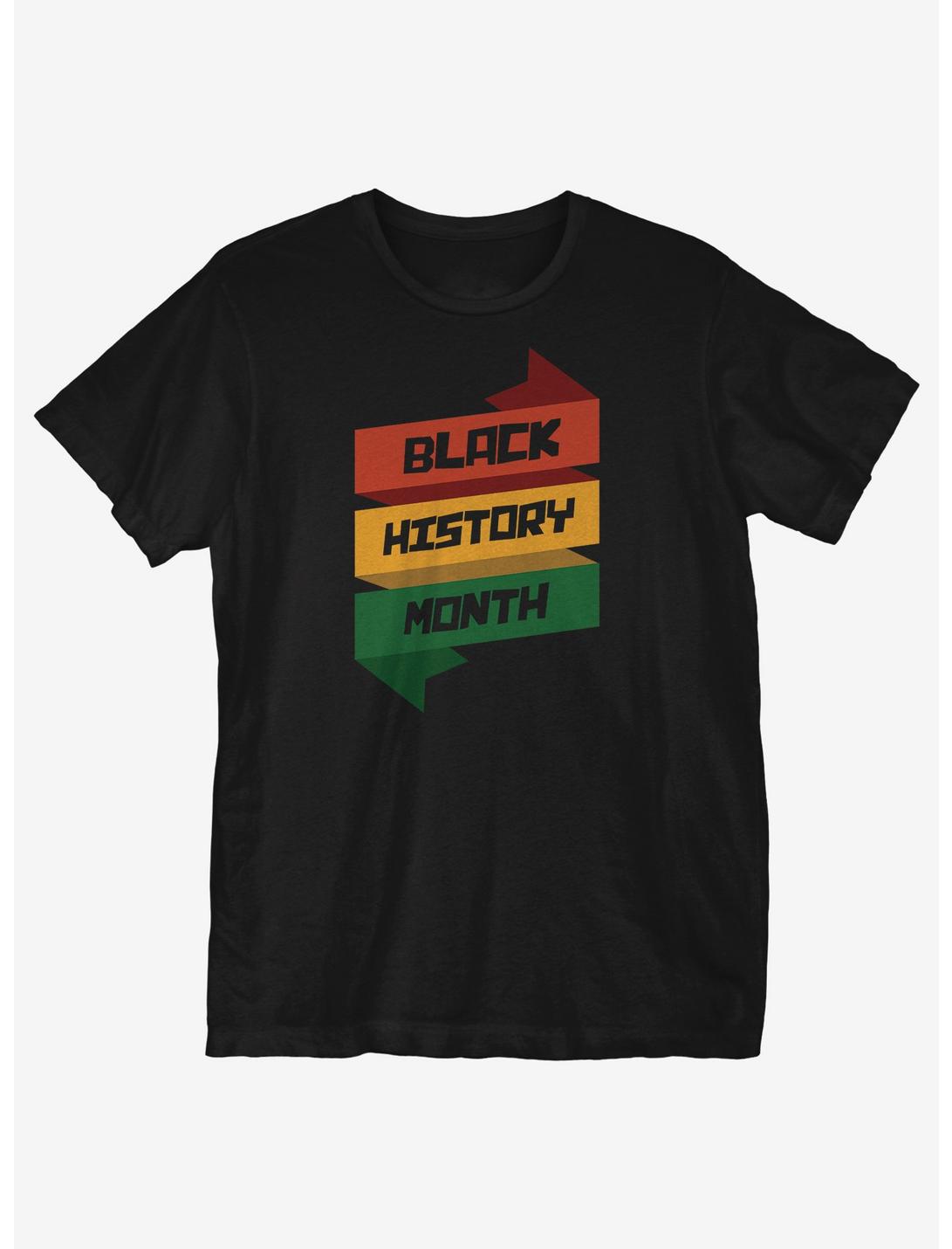 Black History Month Banners T-Shirt, BLACK, hi-res