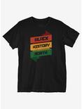 Black History Month Banners T-Shirt, BLACK, hi-res