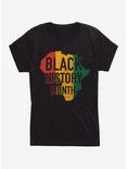Black History Month Africa Print Womens T-Shirt, BLACK, hi-res
