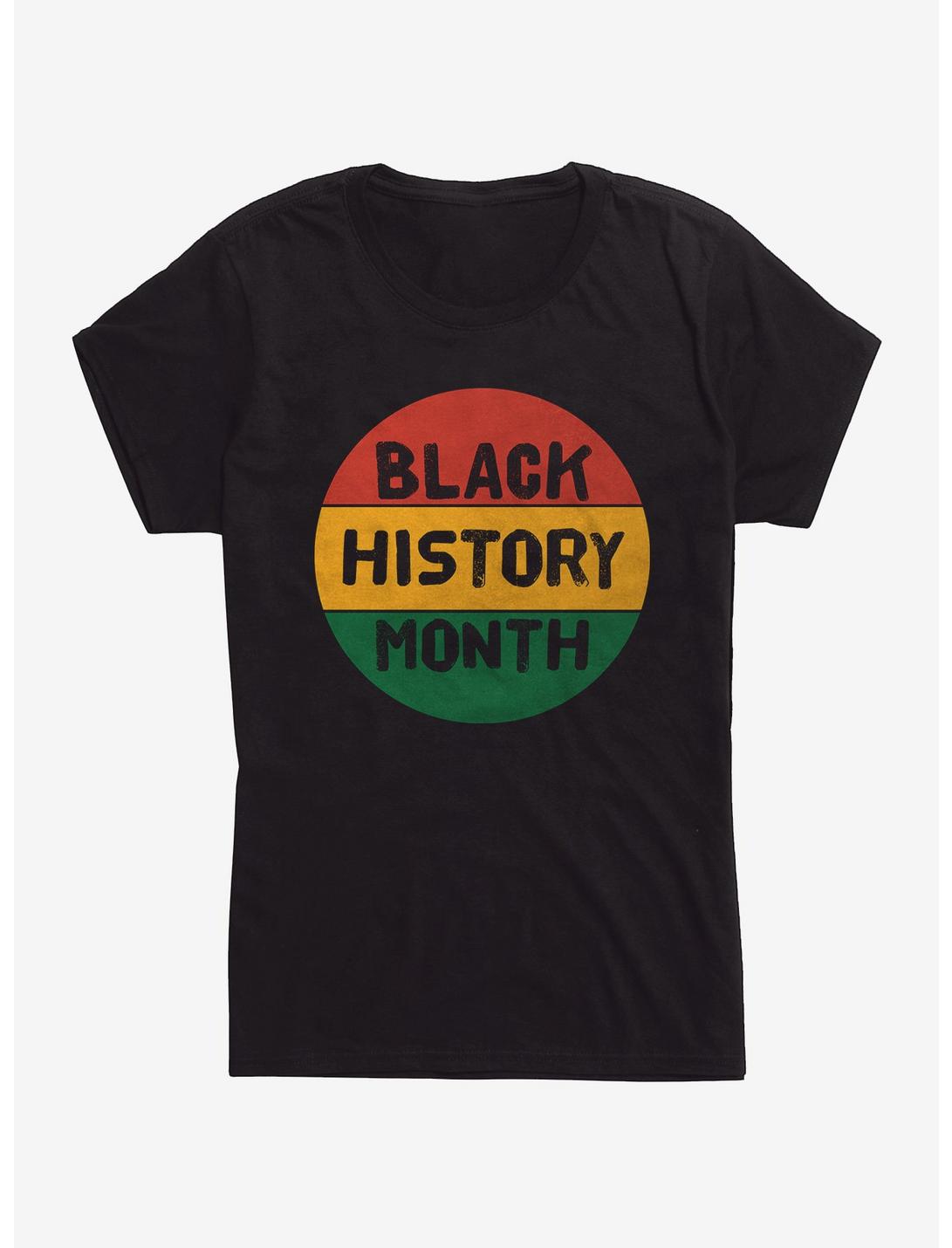 Black History Month Circle Script Womens T-Shirt, BLACK, hi-res