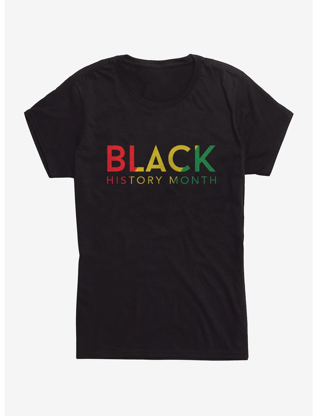 Black History Month Color Stripe Womens T-Shirt, BLACK, hi-res