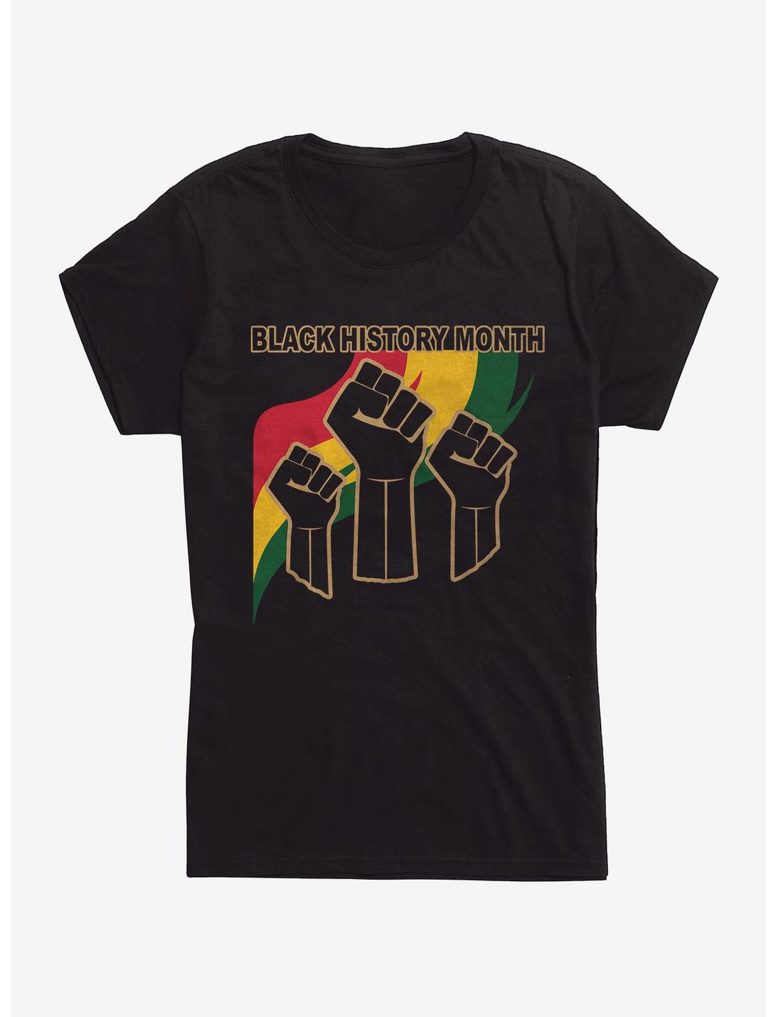 Black History Month Pride Womens T-Shirt, BLACK, hi-res