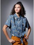 Her Universe Avatar: The Last Airbender Moon Spirit Tie-Front Woven Button-Up Her Universe Exclusive, MULTI, hi-res