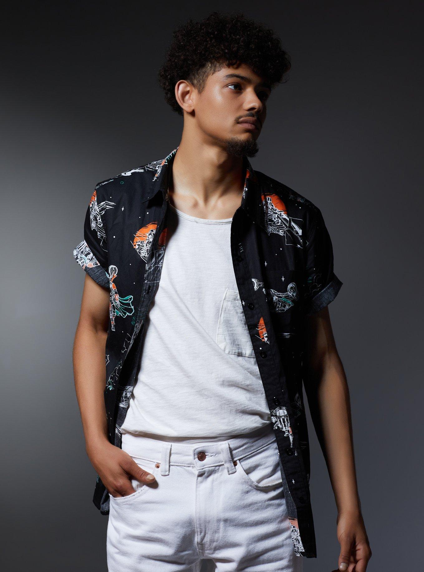 Our Universe Star Wars The Mandalorian Icons Woven Button-Up Her Universe Exclusive, MULTI, hi-res