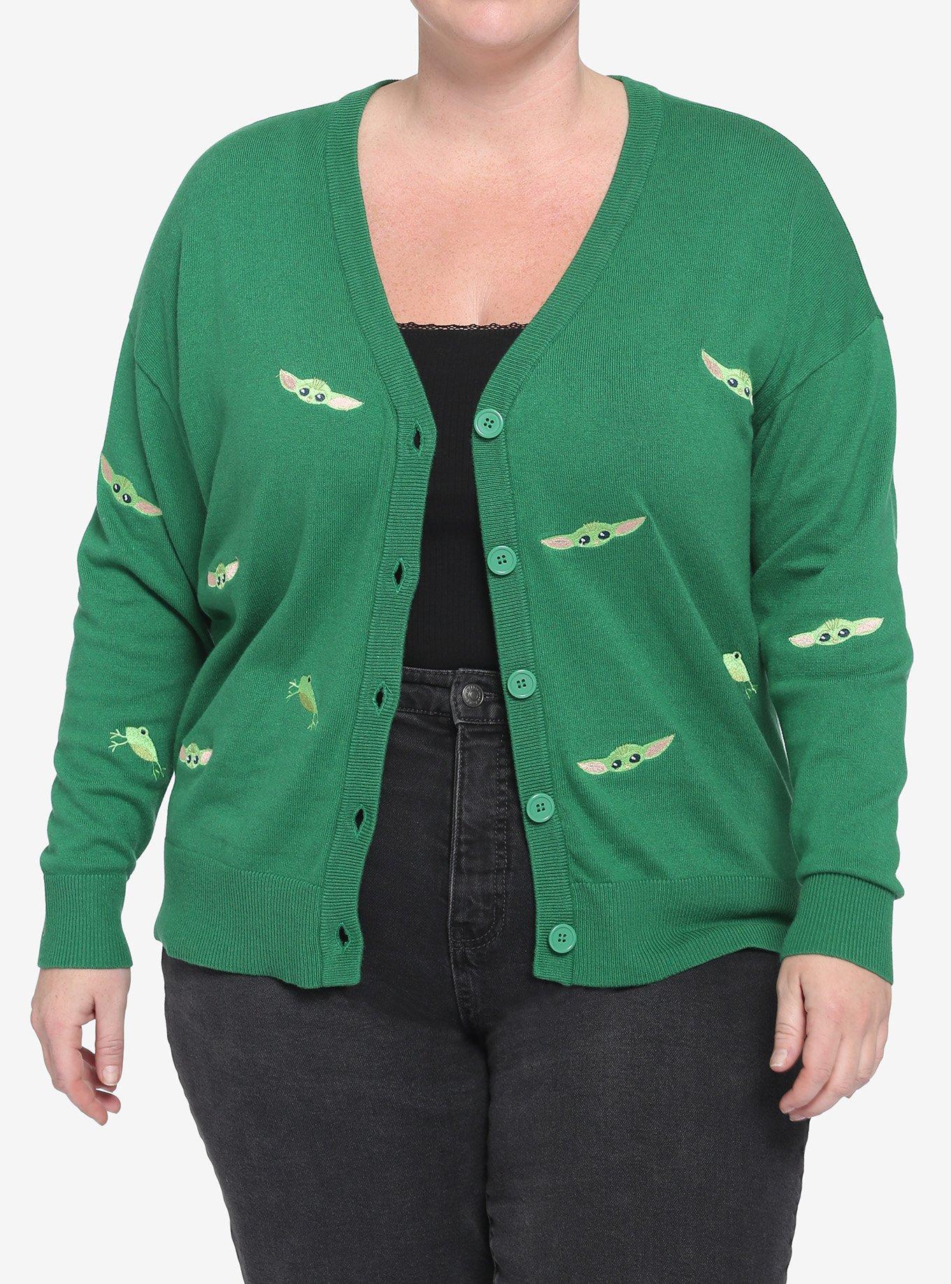 Her Universe Star Wars The Mandalorian The Child Oversized Crop Cardigan Plus Size Her Universe Exclusive, MULTI, hi-res