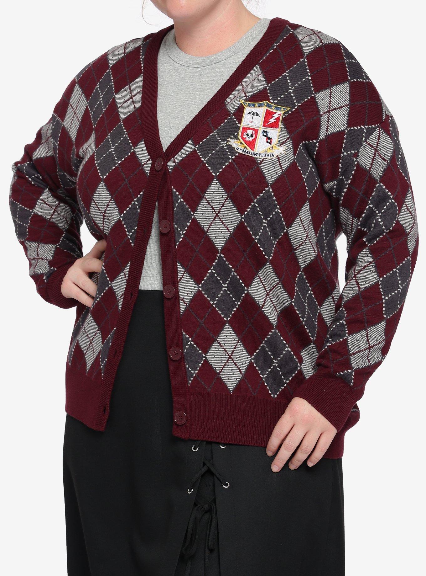 Her Universe The Umbrella Academy Oversized Crop Cardigan Plus Size Her Universe Exclusive, MULTI, hi-res