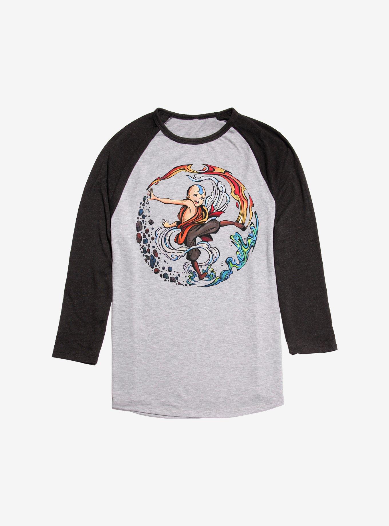 Avatar: The Last Airbender Aang The Avatar Raglan, Ath Heather With Black, hi-res