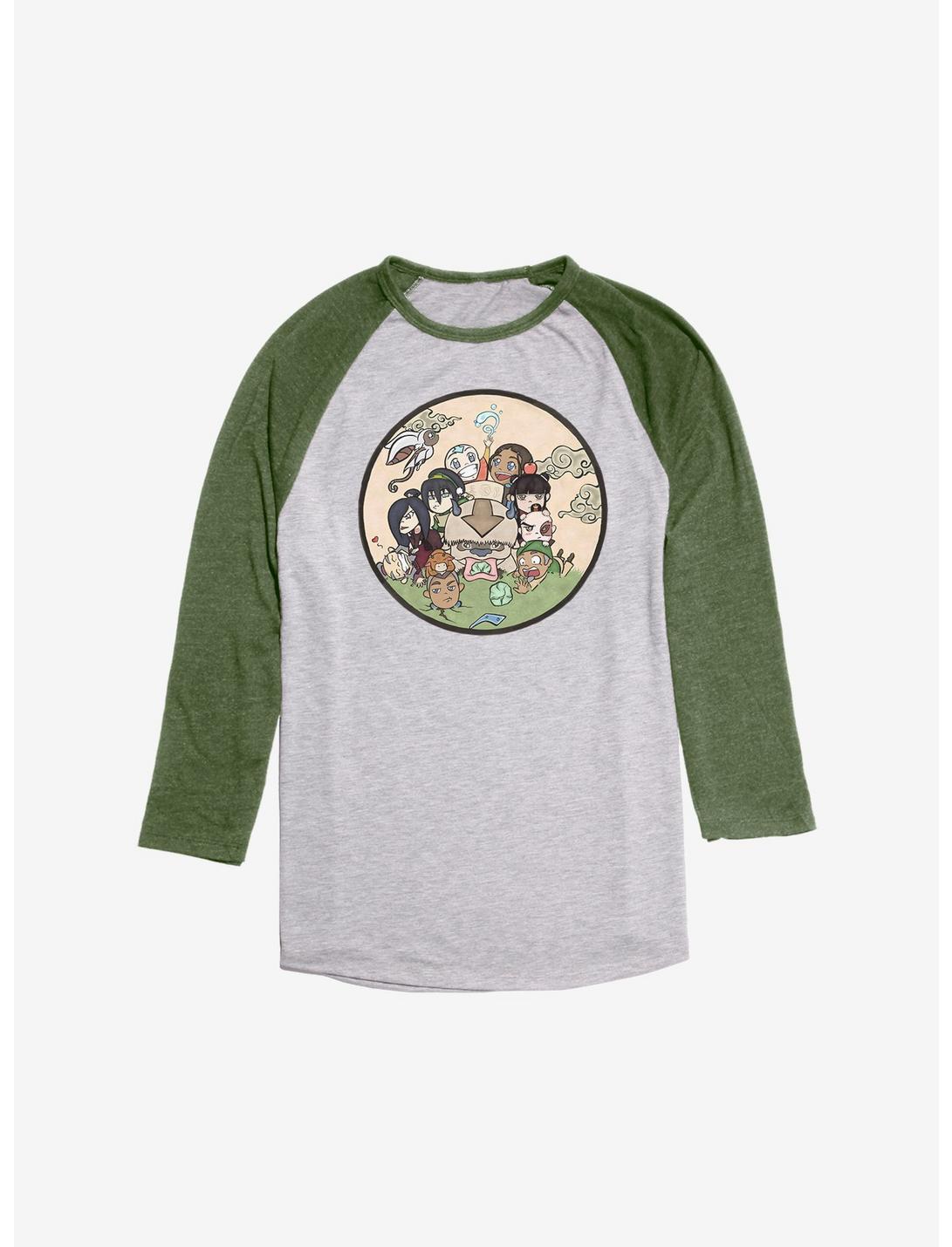 Avatar: The Last Airbender Aang's Memories Raglan, Ath Heather With Moss, hi-res