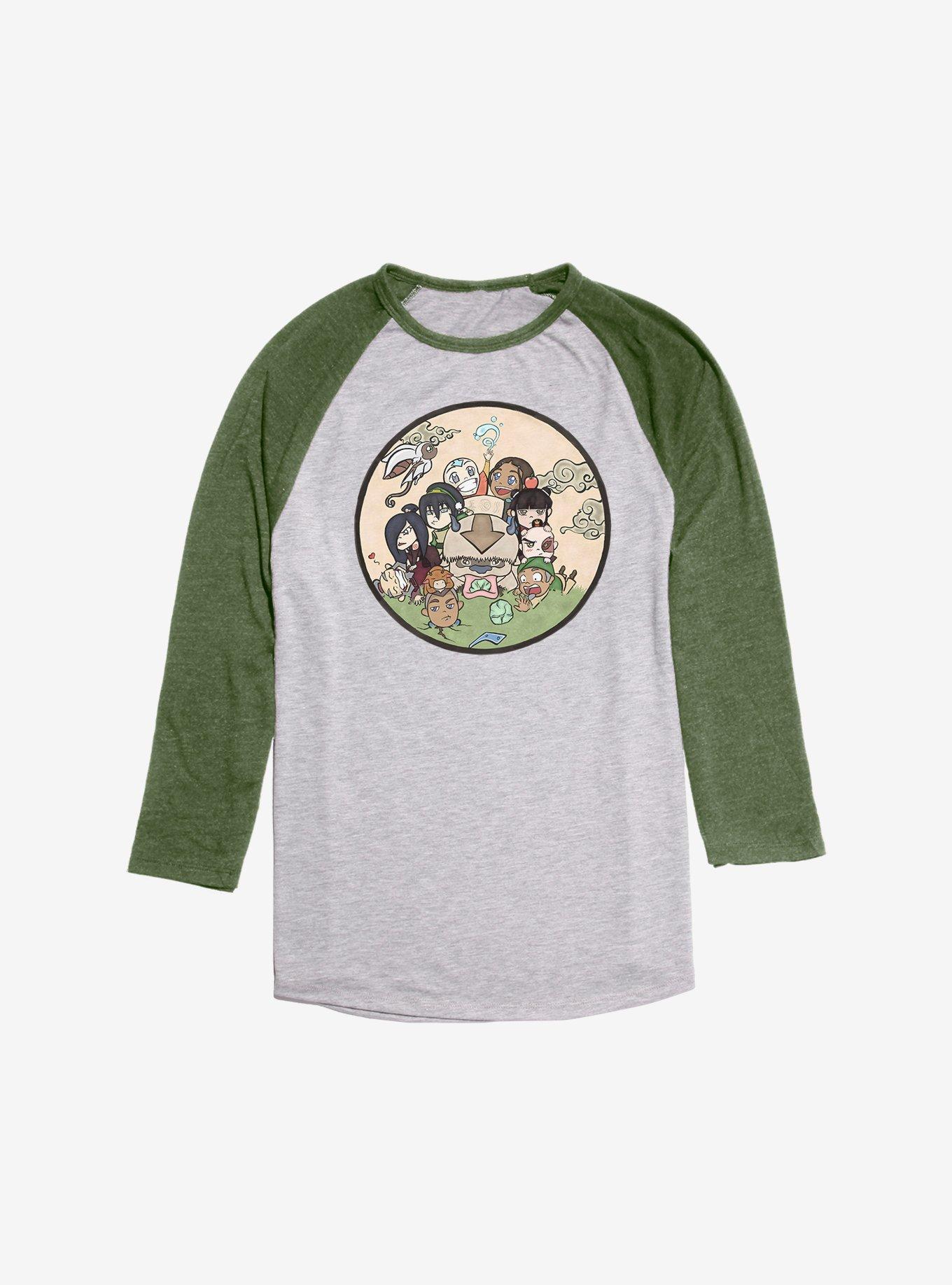 Avatar: The Last Airbender Aang's Memories Raglan, Ath Heather With Moss, hi-res