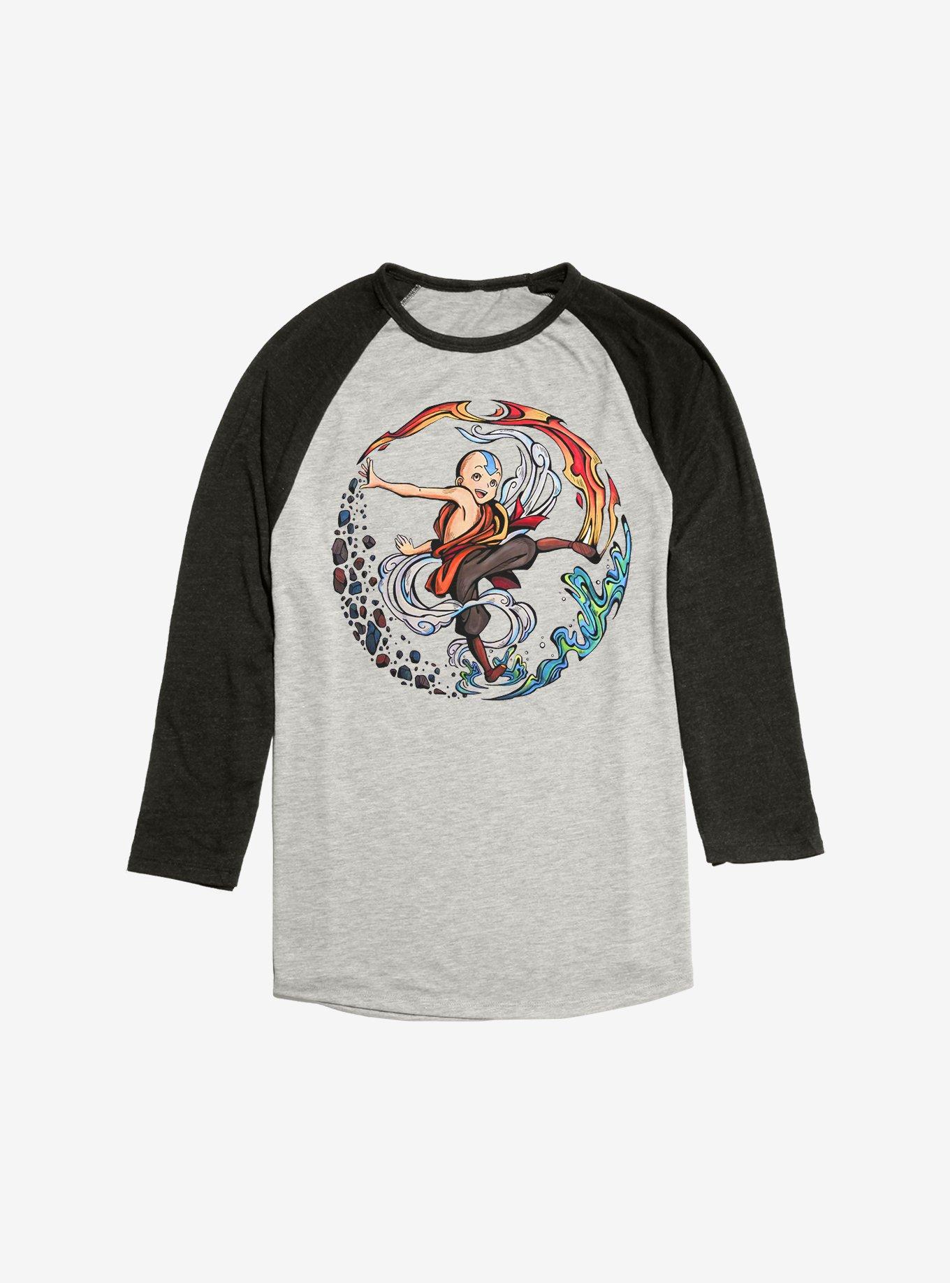 Avatar: The Last Airbender Aang The Avatar Raglan, Oatmeal With Black, hi-res