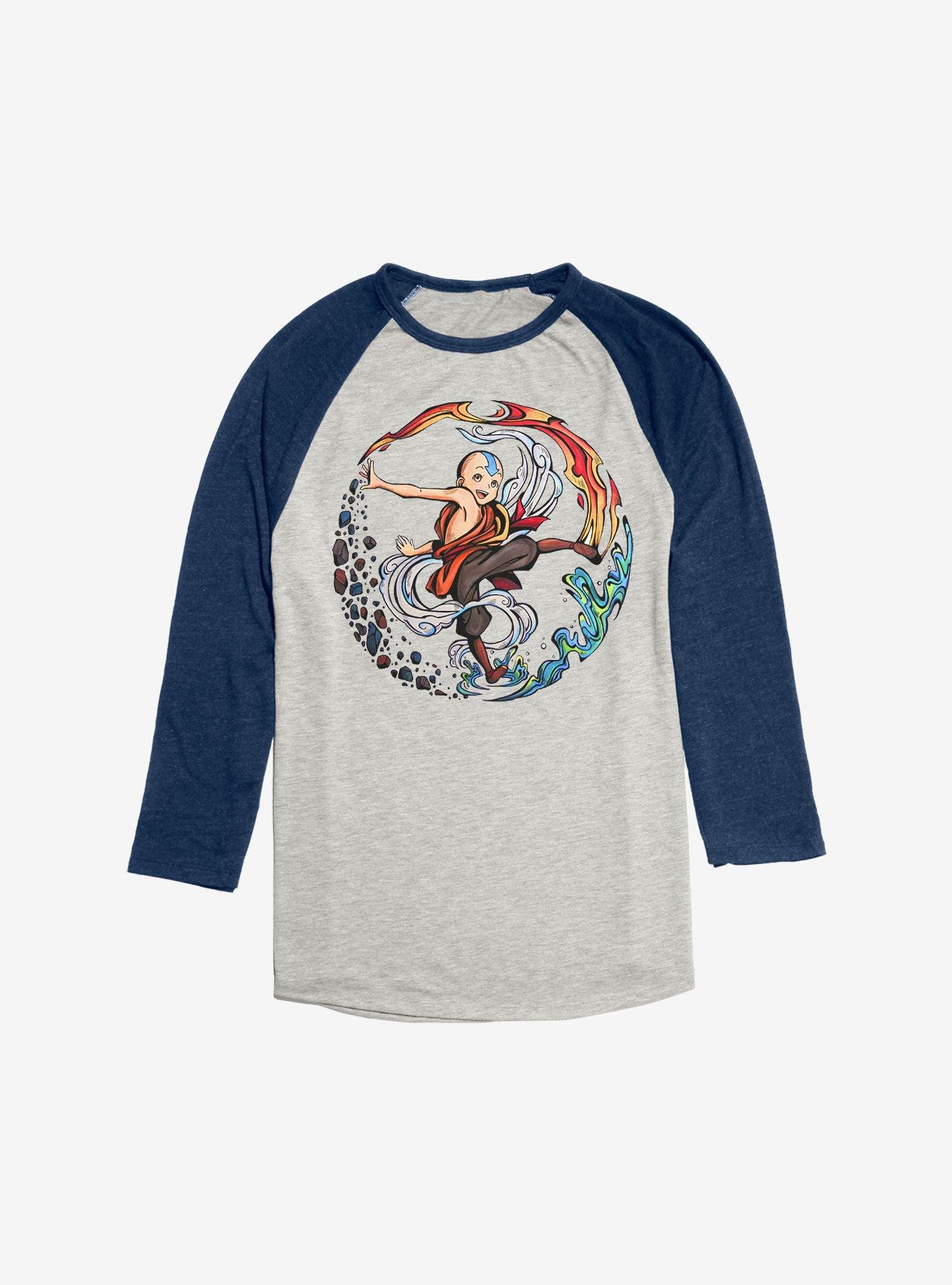 Avatar: The Last Airbender Aang The Avatar Raglan, Oatmeal With Navy, hi-res