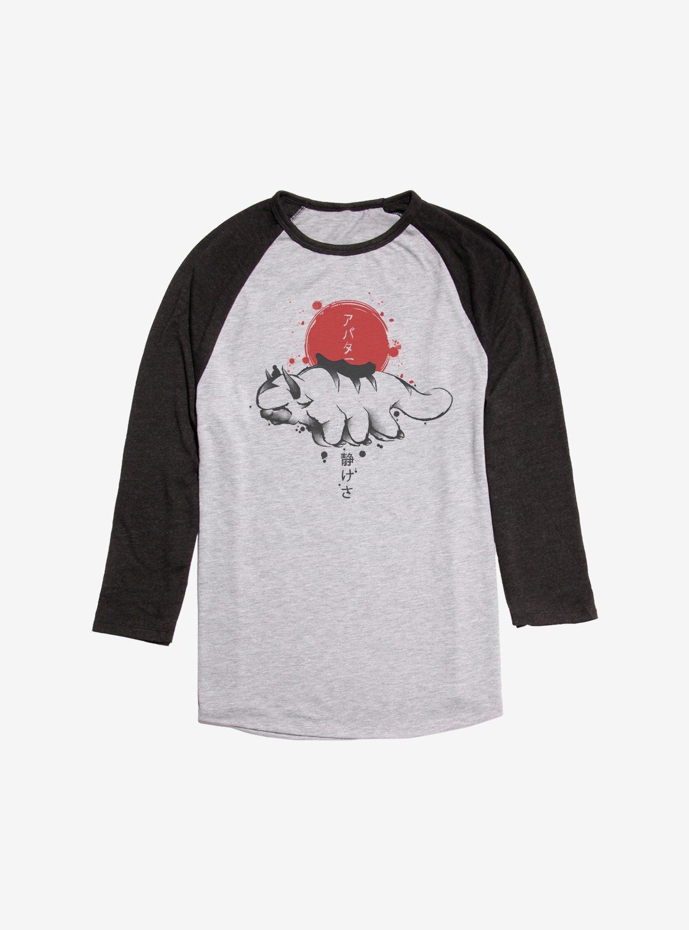 Avatar: The Last Airbender Appa Sumi-E Raglan, Ath Heather With Black, hi-res