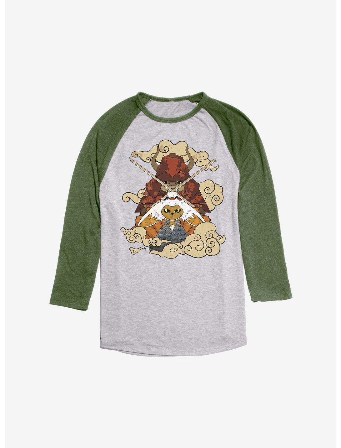 Avatar: The Last Airbender Momo And Appa Dream Battle Raglan, Ath Heather With Moss, hi-res