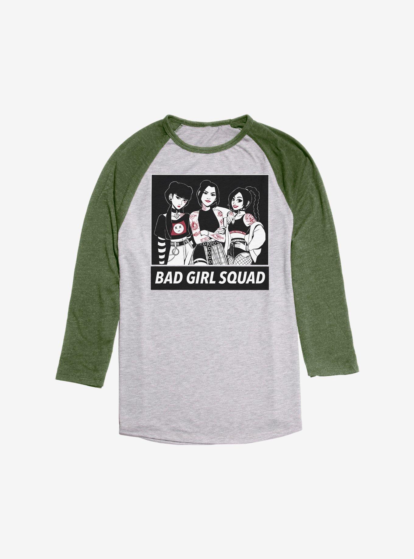 Avatar: The Last Airbender Bad Girl Squad Raglan, Ath Heather With Moss, hi-res