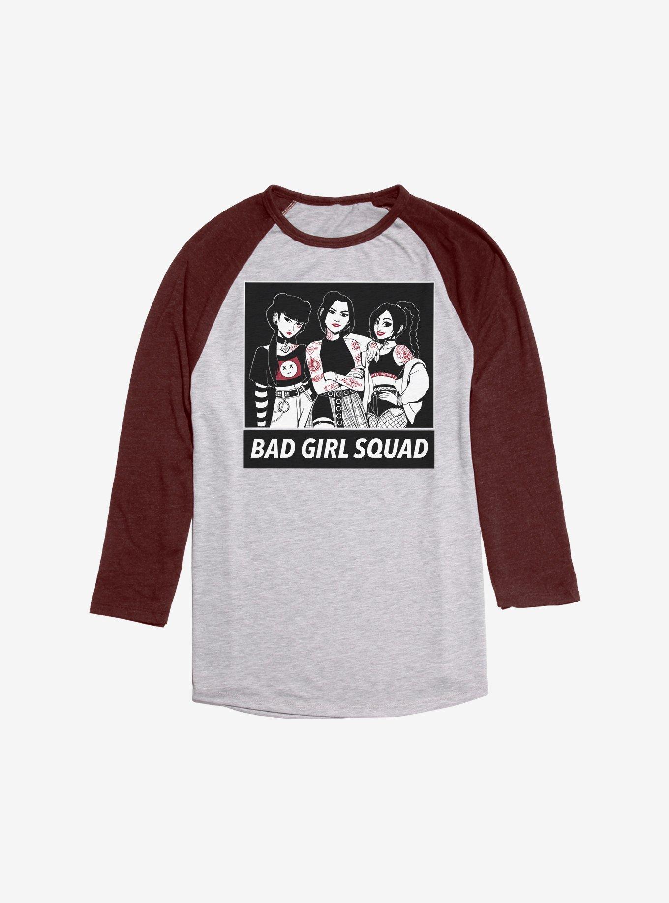 Avatar: The Last Airbender Bad Girl Squad Raglan, Ath Heather With Maroon, hi-res