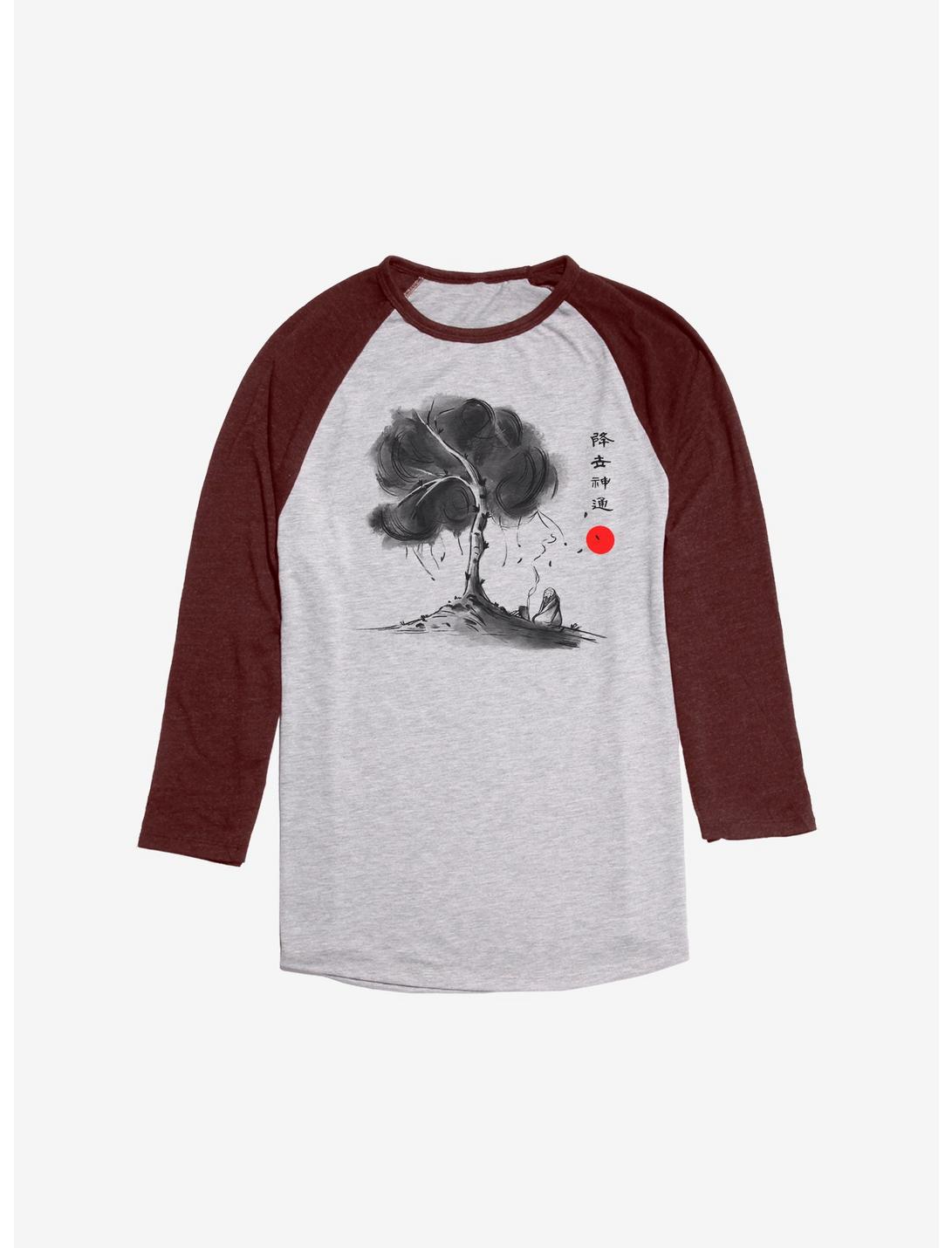 Avatar: The Last Airbender Iroh Leaves From The Vine Raglan, Ath Heather With Maroon, hi-res