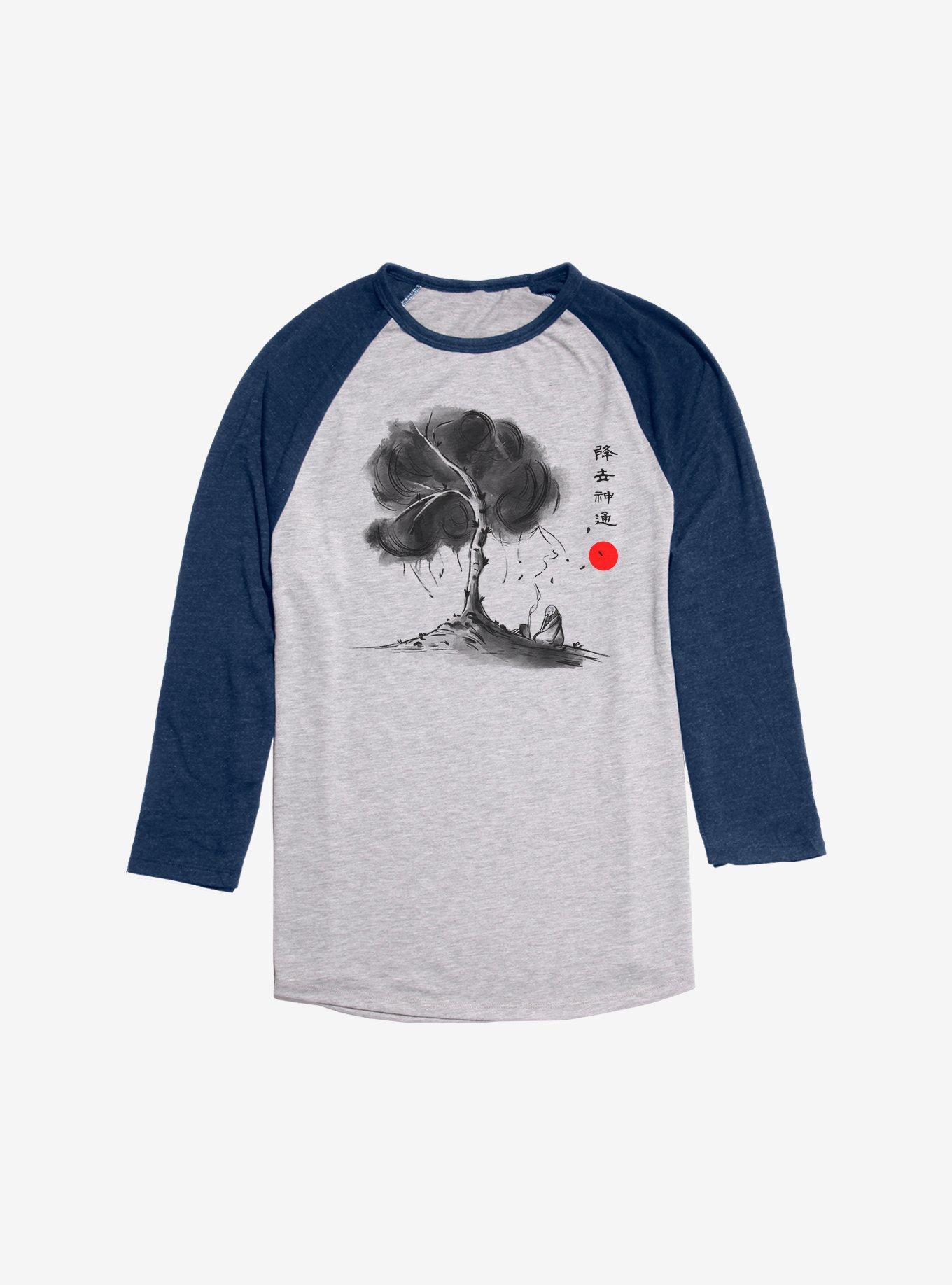 Avatar: The Last Airbender Iroh Leaves From The Vine Raglan, Ath Heather With Navy, hi-res