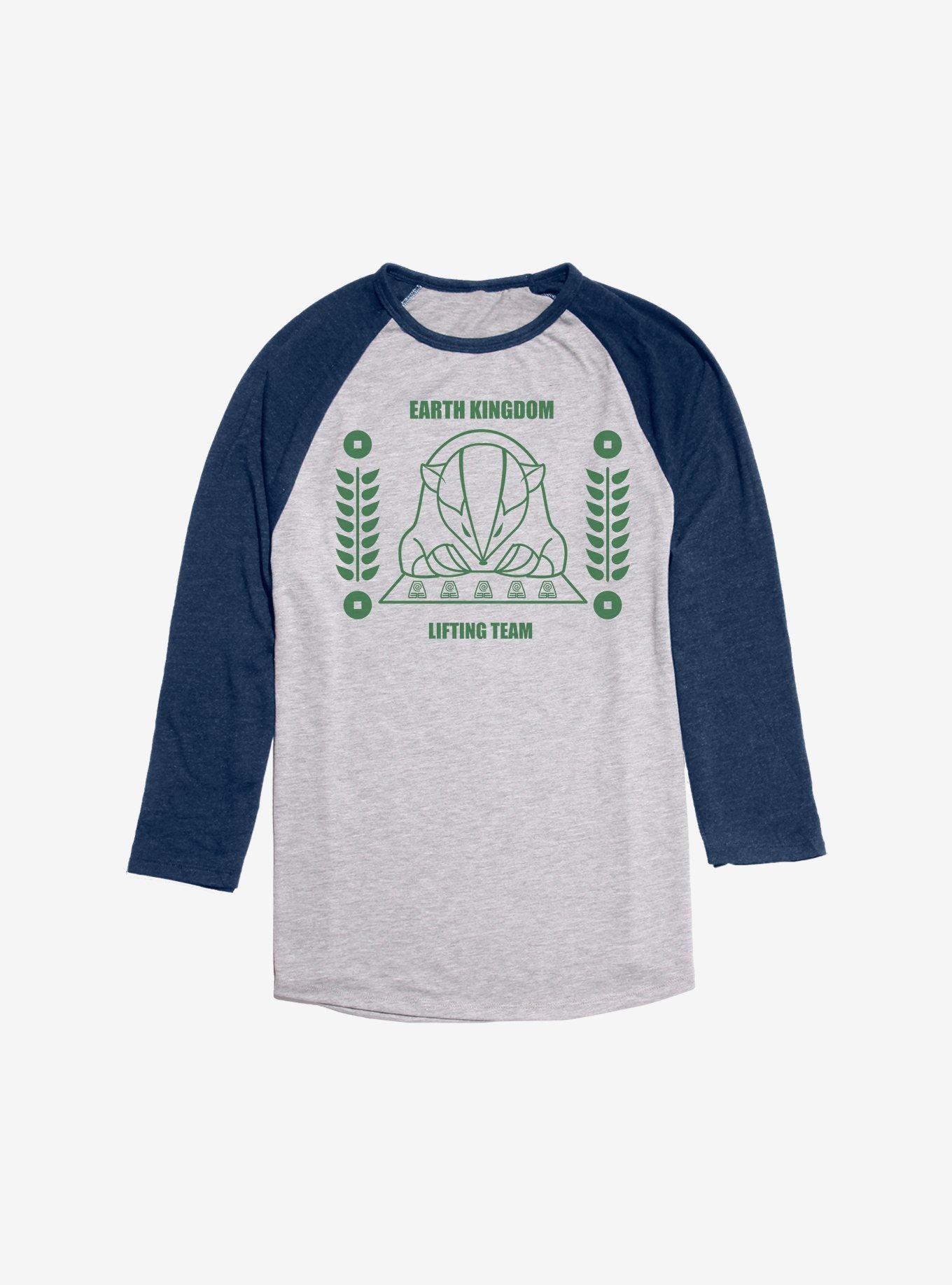 Avatar: The Last Airbender Badgermole Lifting Team Raglan, Ath Heather With Navy, hi-res