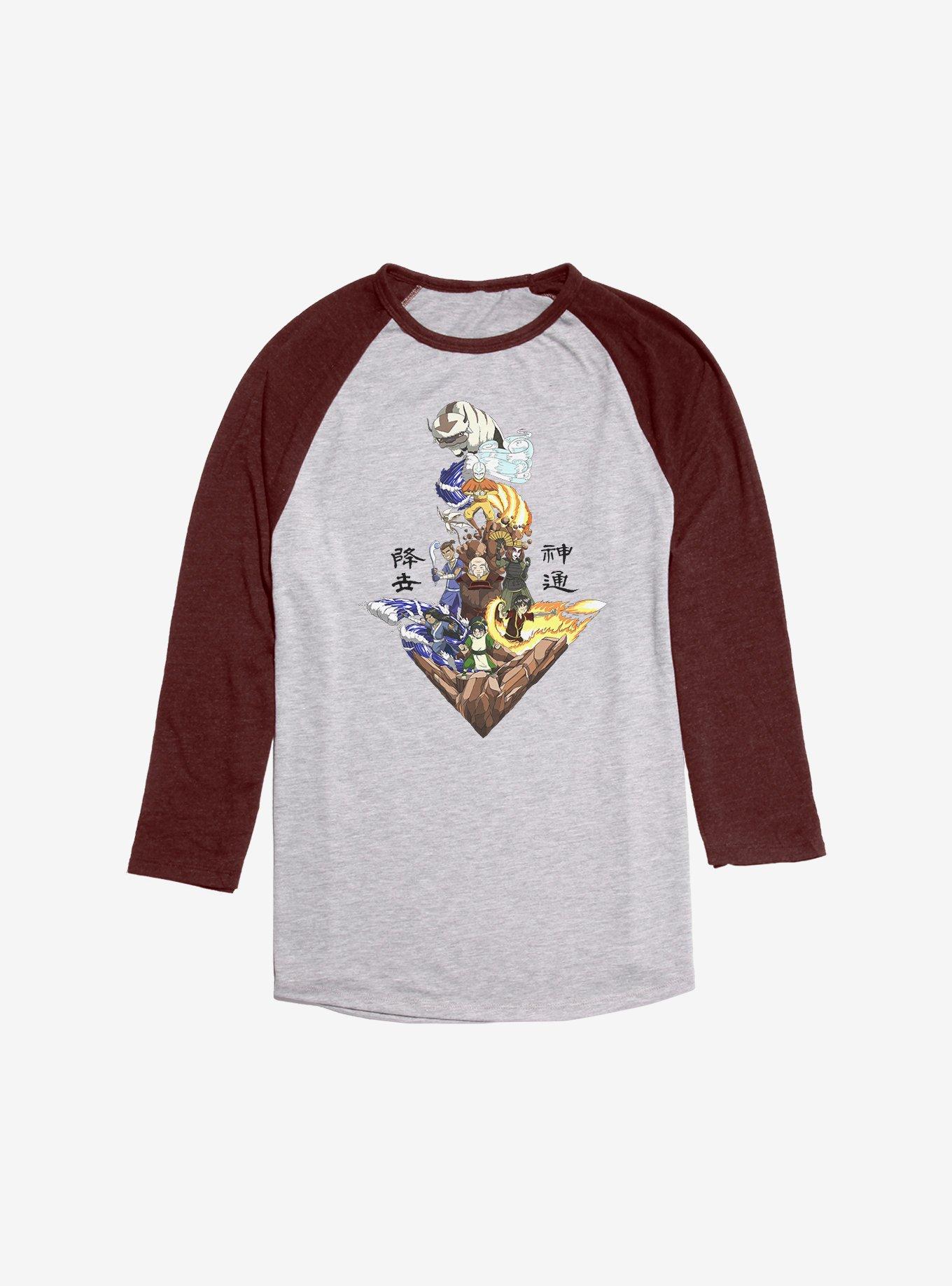 Avatar: The Last Airbender The Arrow Raglan, Ath Heather With Maroon, hi-res