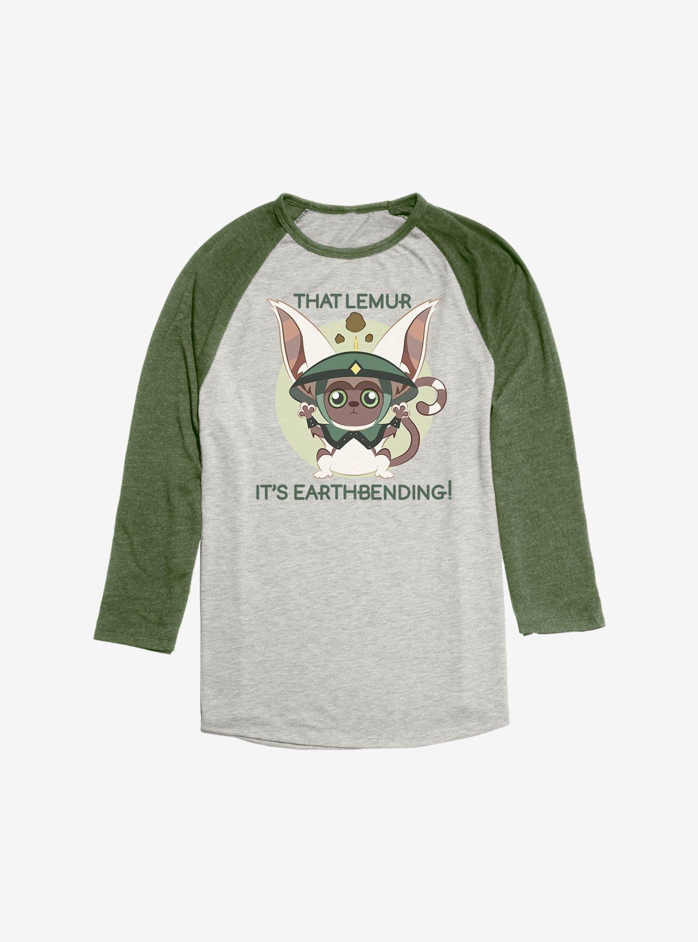 Avatar: The Last Airbender Earthbending Momo Raglan, Oatmeal With Moss, hi-res
