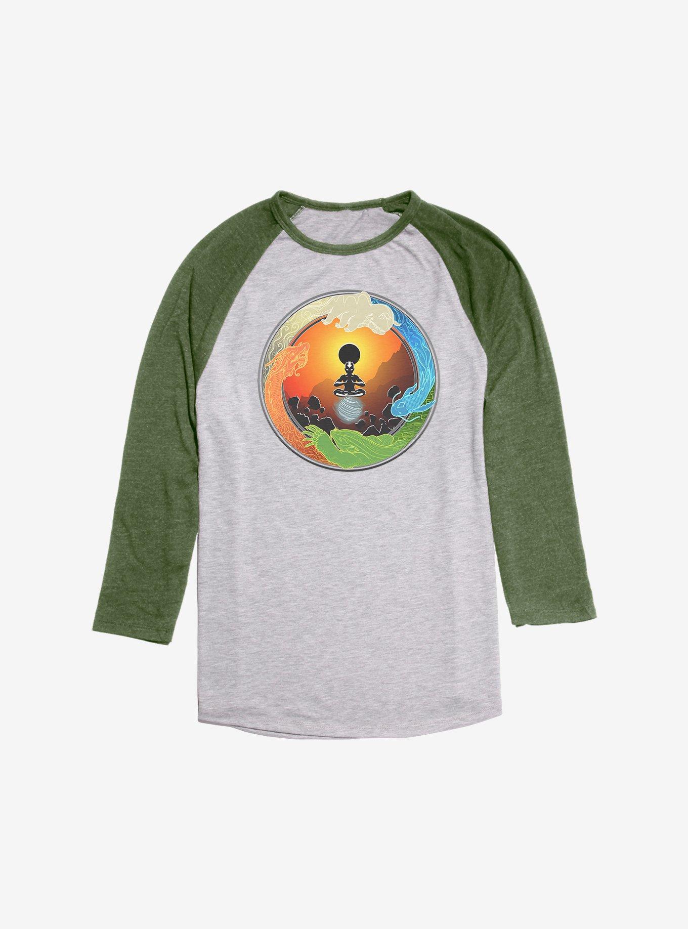 Avatar: The Last Airbender Eclipsing Balance Raglan, Ath Heather With Moss, hi-res