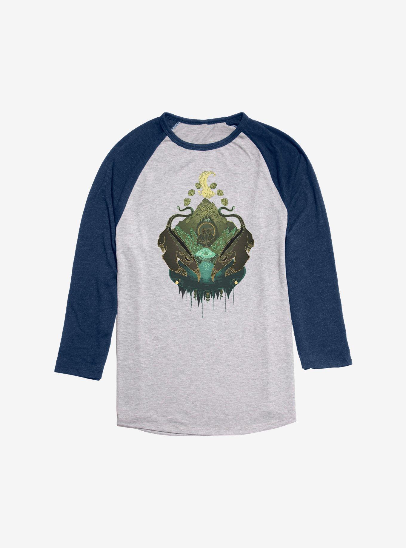 Avatar: The Last Airbender Through The Earth Raglan, Ath Heather With Navy, hi-res