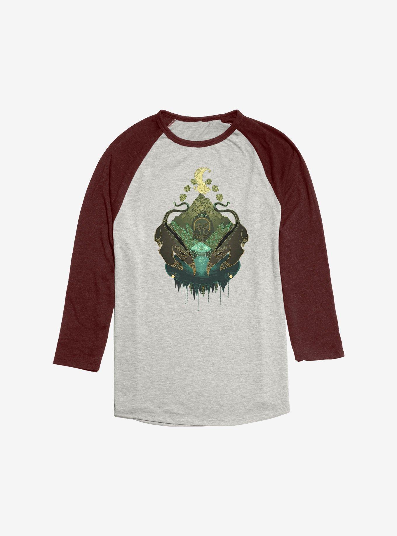Avatar: The Last Airbender Through The Earth Raglan, Oatmeal With Maroon, hi-res