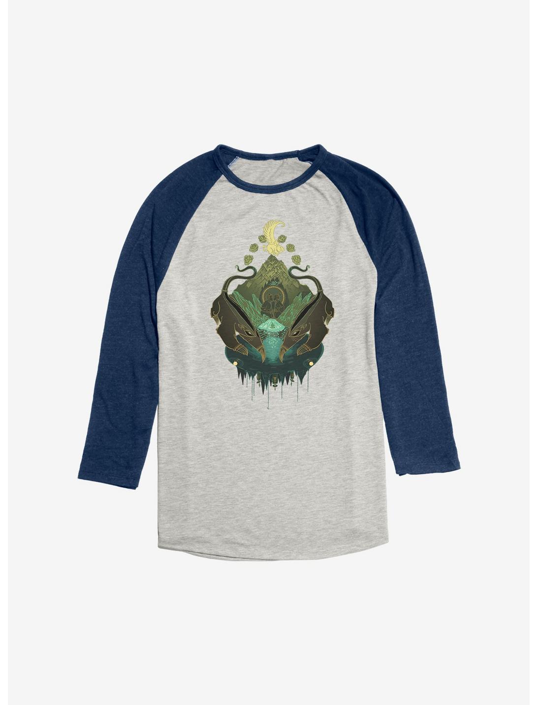 Avatar: The Last Airbender Through The Earth Raglan, Oatmeal With Navy, hi-res