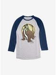Avatar: The Last Airbender Toph And The Badgermole Raglan, Ath Heather With Navy, hi-res
