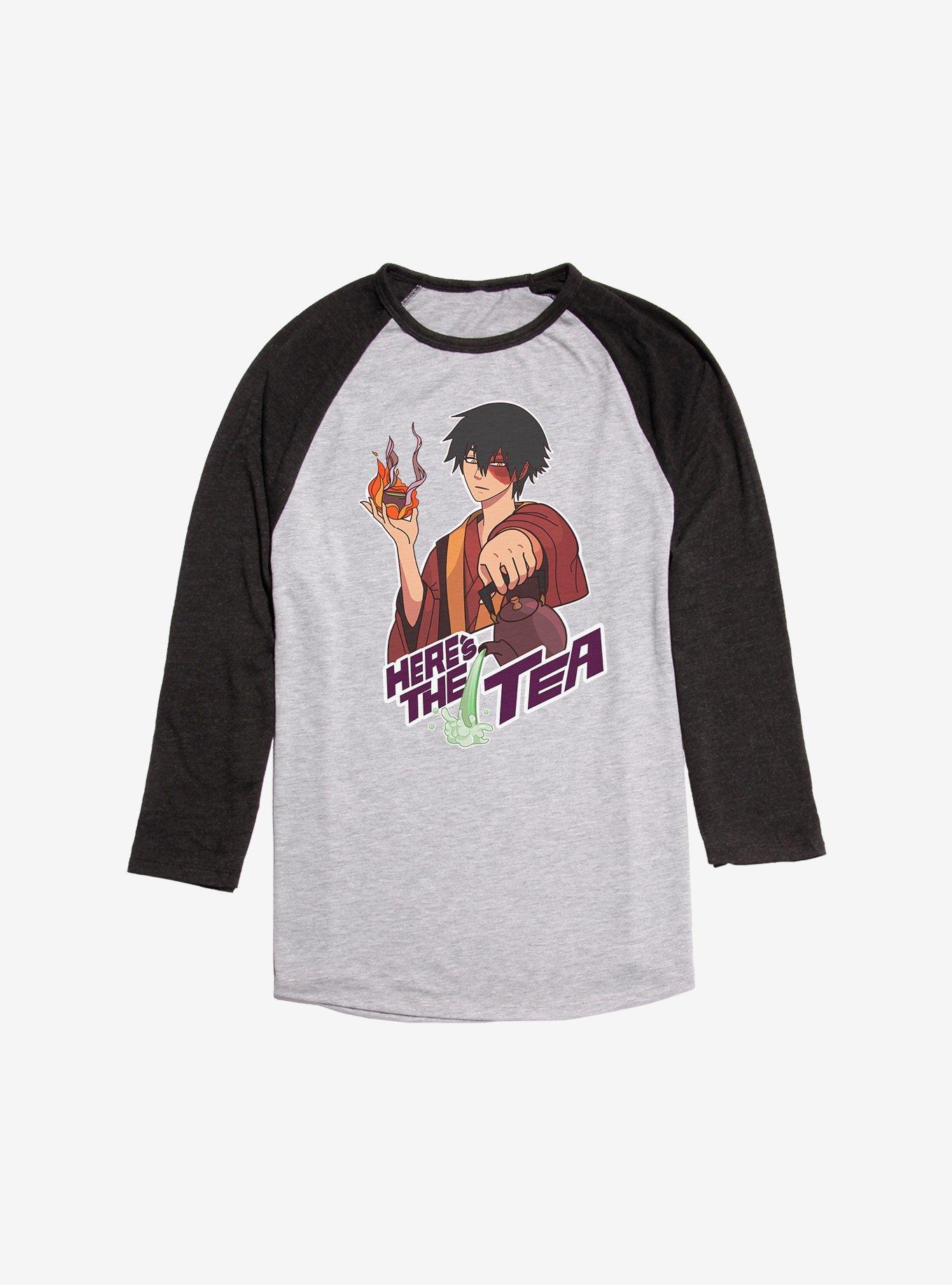 Avatar: The Last Airbender Zuko Here's The Tea Raglan, Ath Heather With Black, hi-res